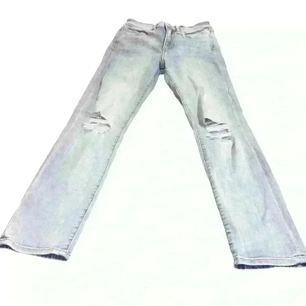 Express Super High Waisted Light Wash Ripped FlexX '90s Slim Jeans Size 2R